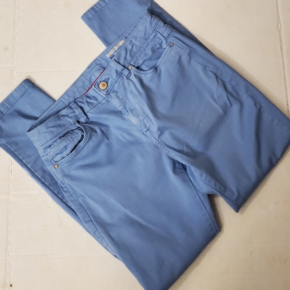 Edc Womens Paisley Blue Skin Fit Skinny Pants - Picture 3 of 8